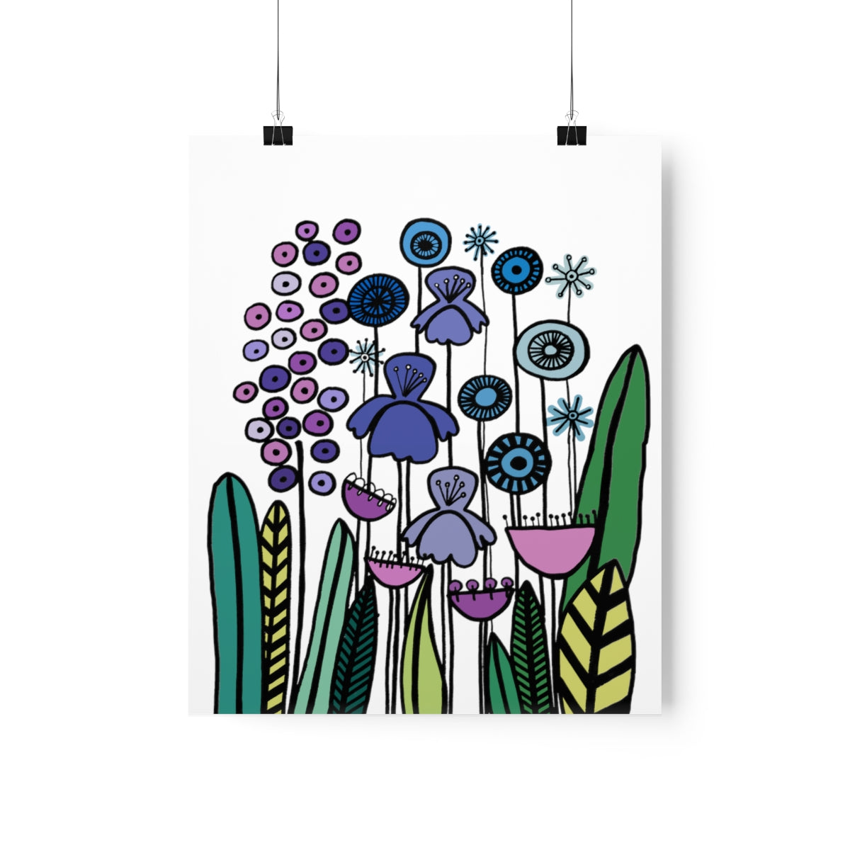 Vintage Periwinkle Flowers 2 Premium Matte vertical posters