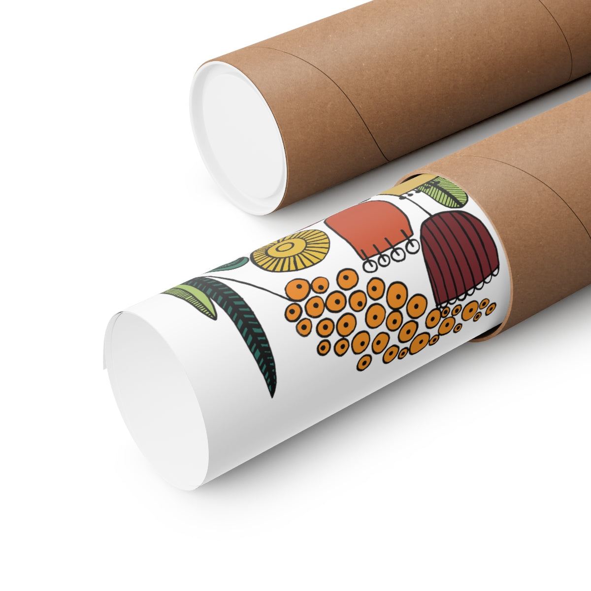 Vintage Flowers Warm Tones Premium Matte vertical posters