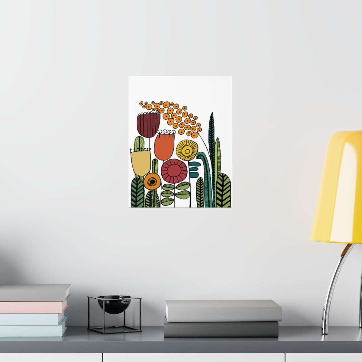 Vintage Flowers Warm Tones Premium Matte vertical posters