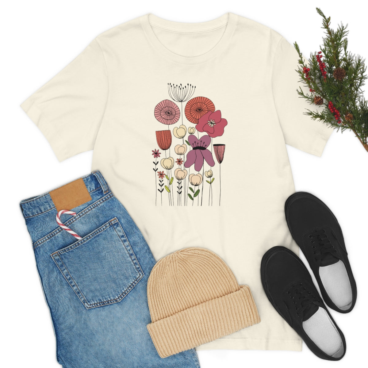 Vintage Botanical Flower T-shirt, Teacher flower shirt, Floral Flower tshirt, wildflower shirt, montessori tee, nature shirt
