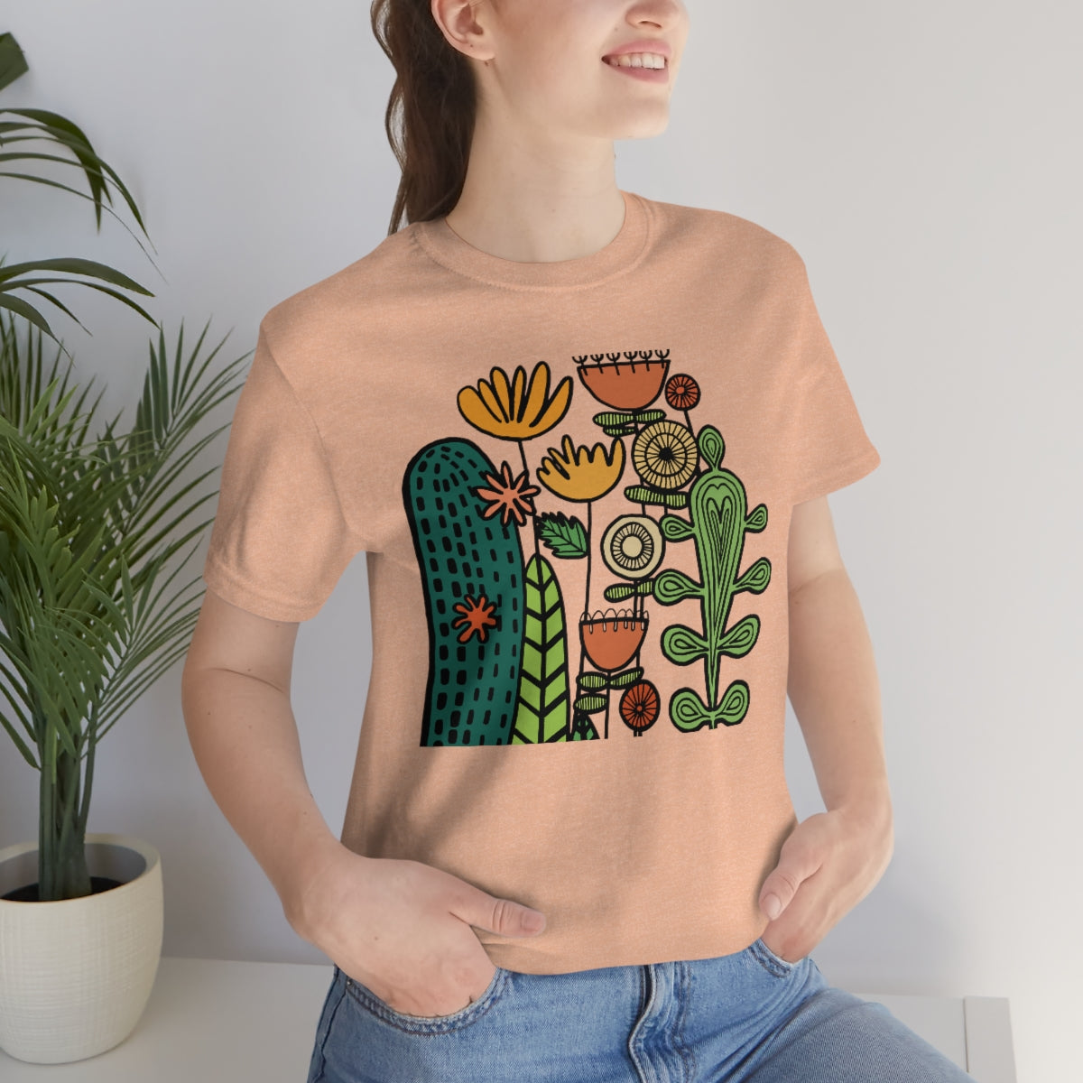 Botanical Flower T-shirt, Warm Desert Floral Tee, Teacher flower shirt, Floral Flower tshirt, wildflower shirt, montessori teach shirt