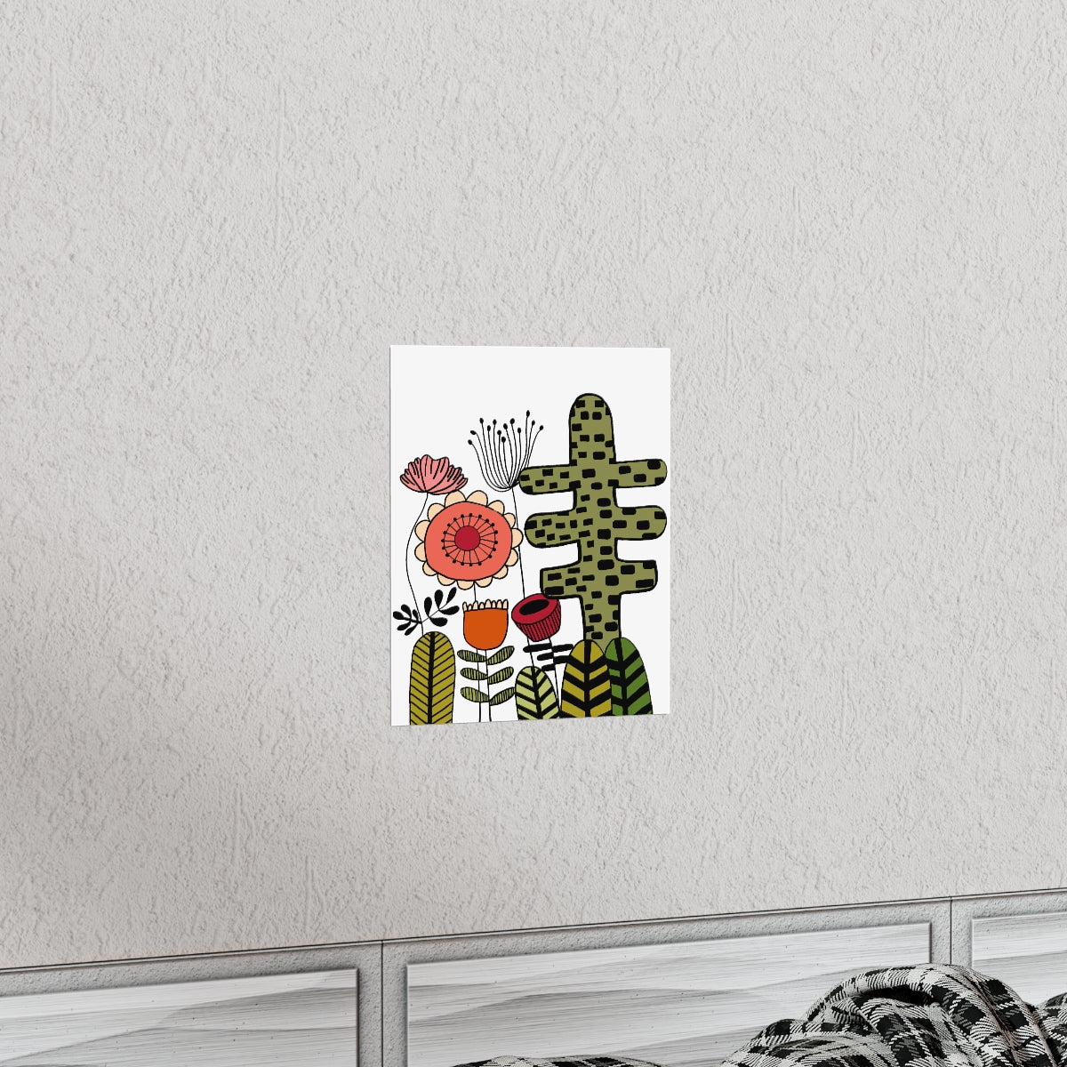 Vintage Flowers Cactus Flowers Premium Matte vertical posters