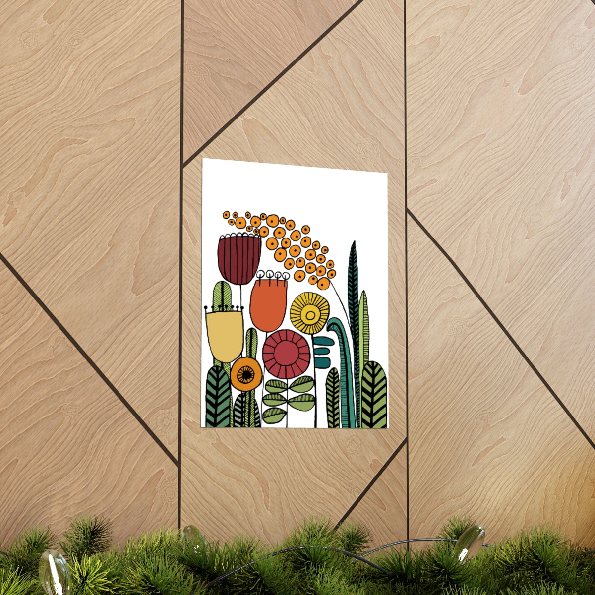 Vintage Flowers Warm Tones Premium Matte vertical posters