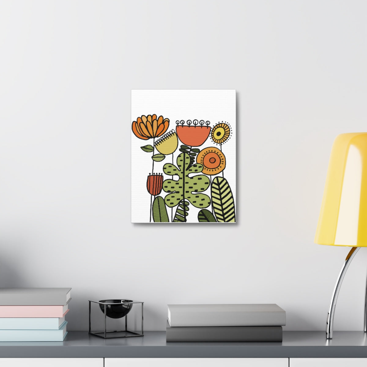 Warm Vintage Flowers Stretched Canvas