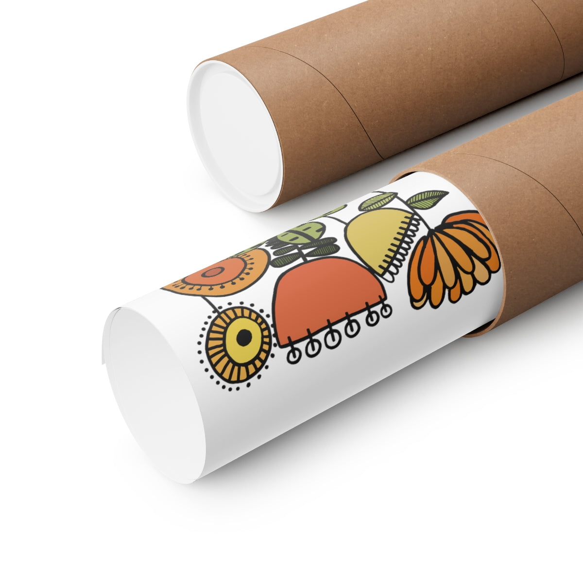 Warm Vintage Flowers Premium Matte vertical posters