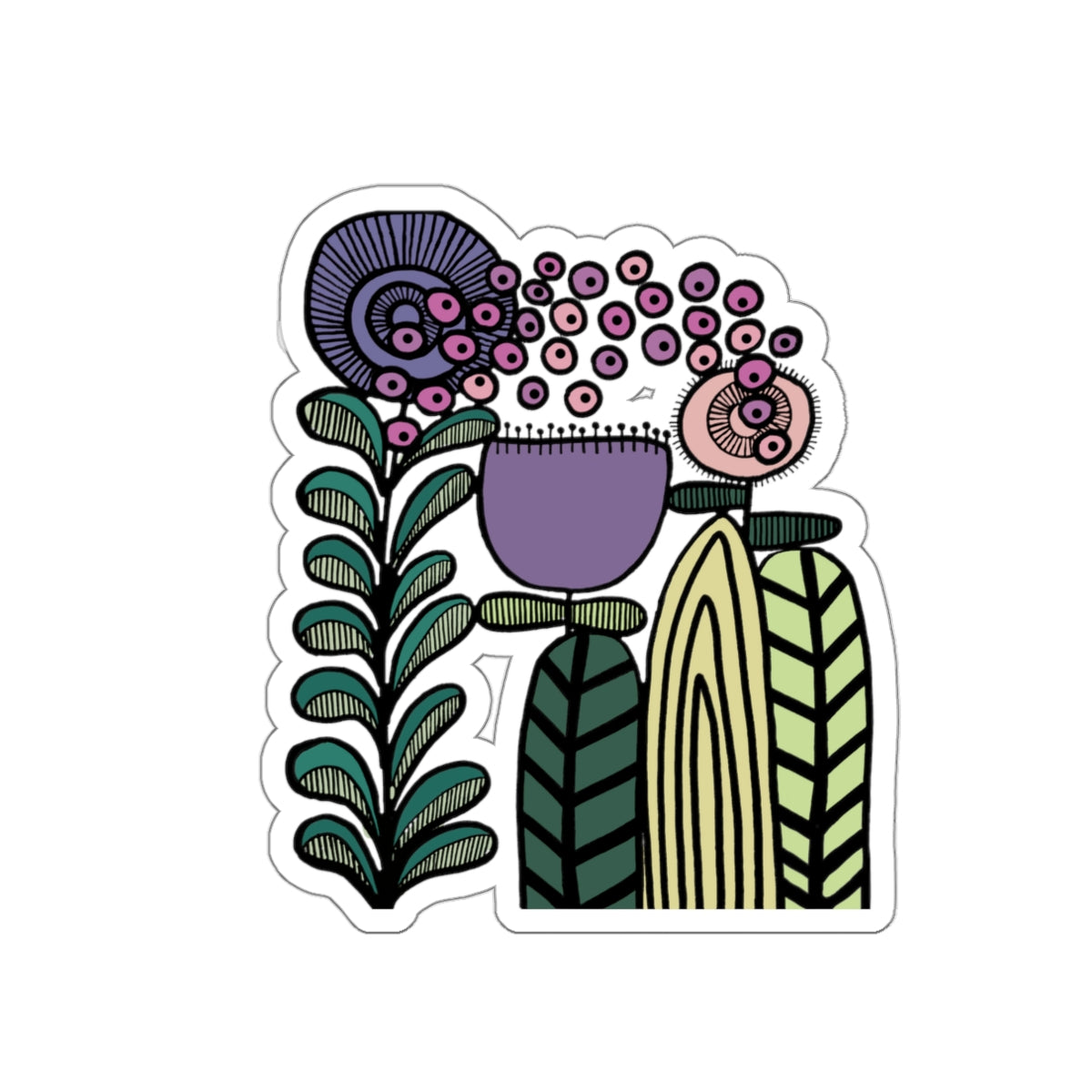 Die-Cut Stickers - Vintage Lavender Flowers