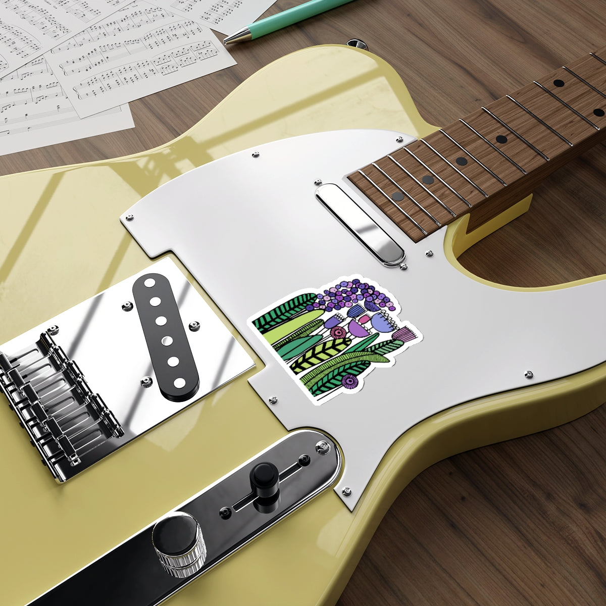 Vintage Purples Flowers Die-Cut Stickers