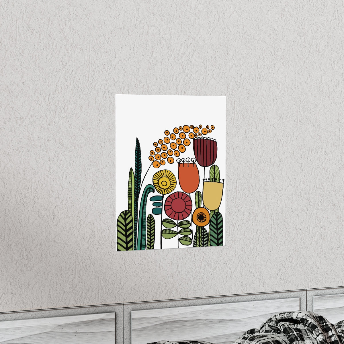 Vintage Flowers Warm Tones Premium Matte vertical posters