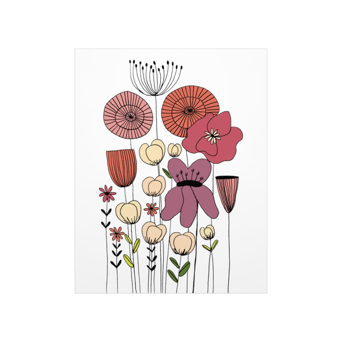 Vintage Wildflowers Premium Matte vertical posters