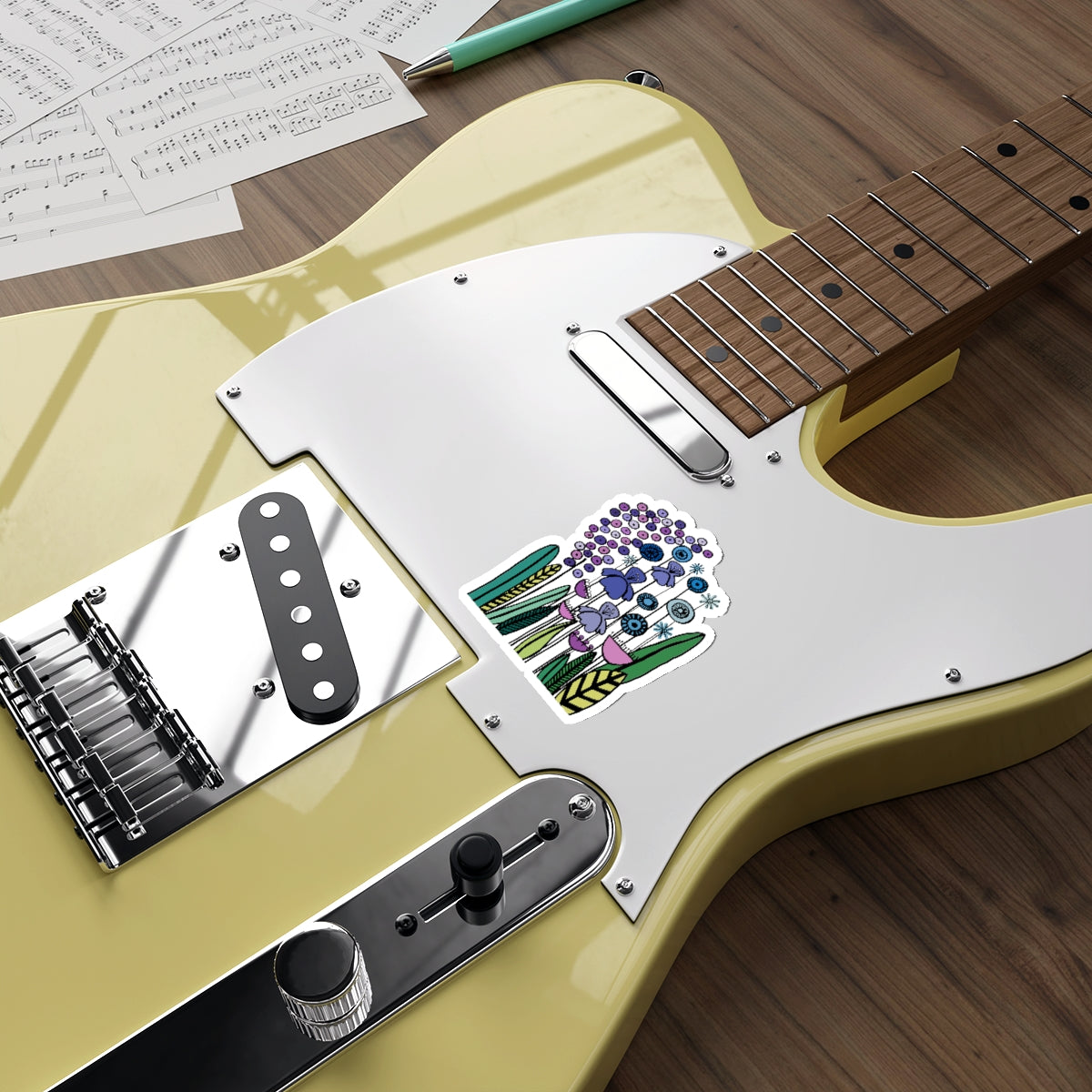 Vintage Periwinkle Flowers Die-Cut Stickers