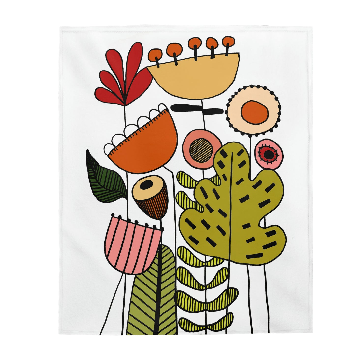 Velveteen Plush Blanket - Vintage Floral