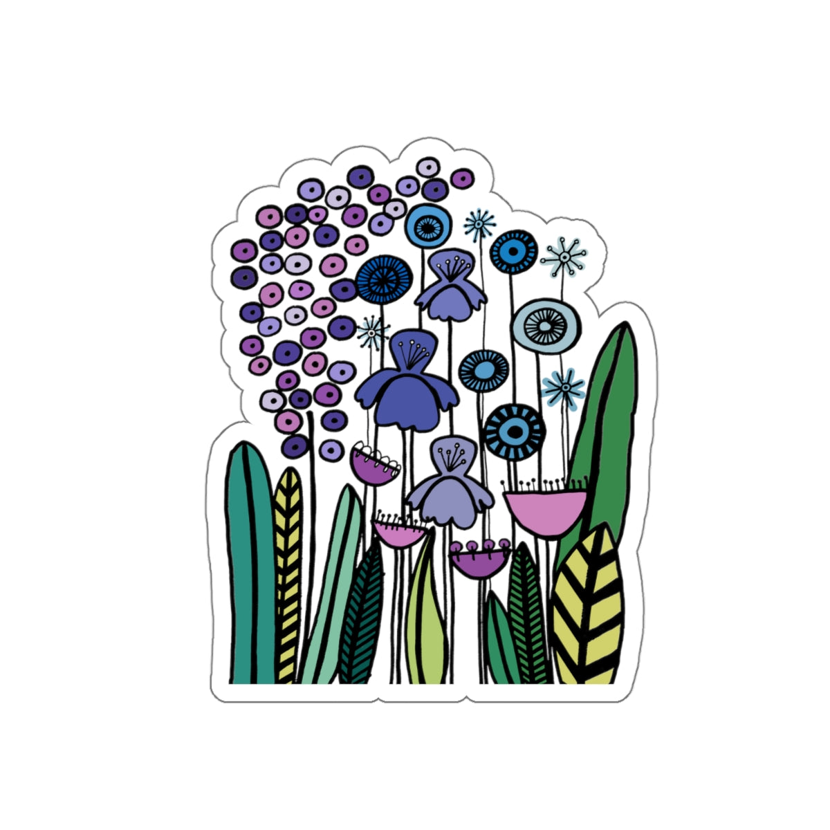 Vintage Periwinkle Flowers Die-Cut Stickers