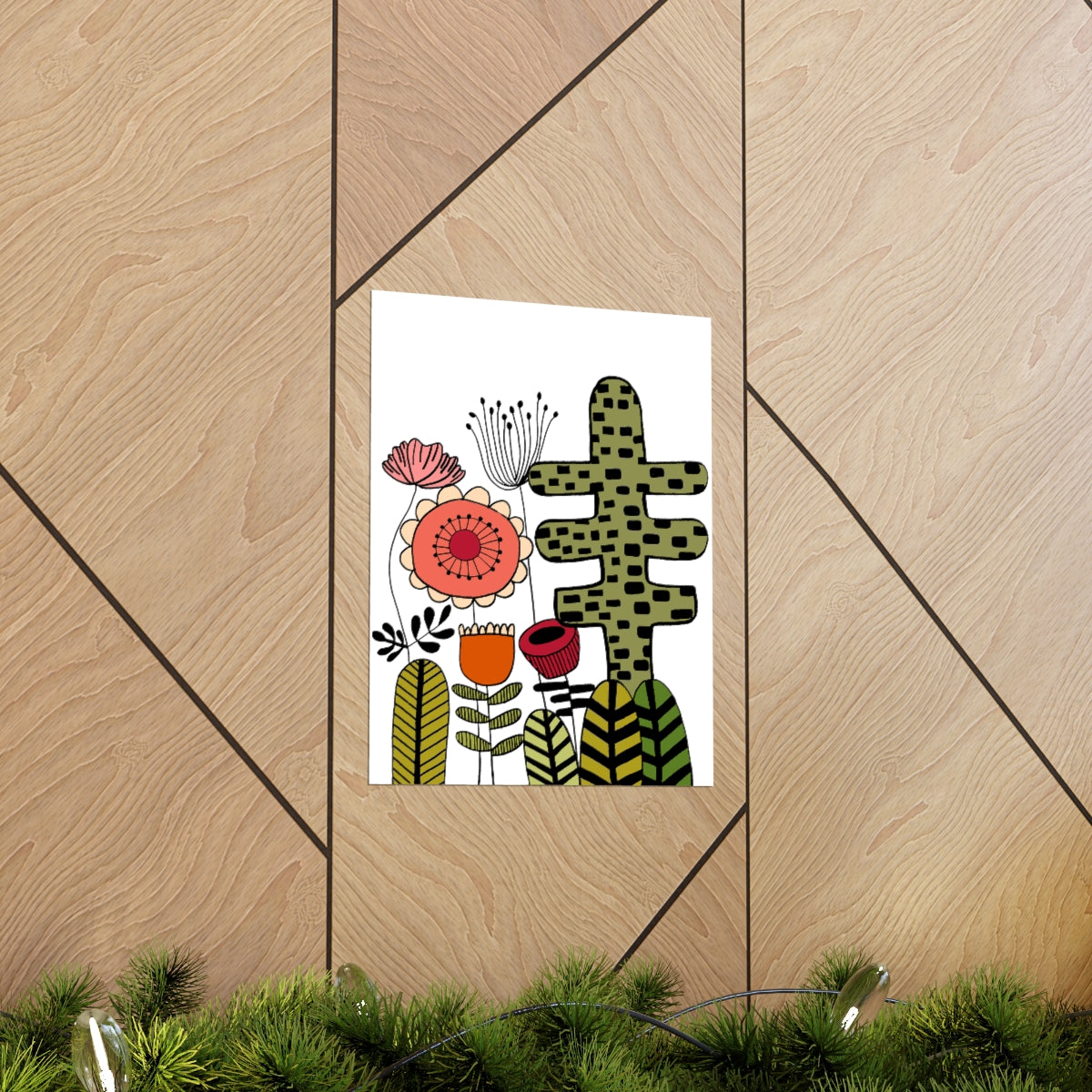 Vintage Flowers Cactus Flowers Premium Matte vertical posters