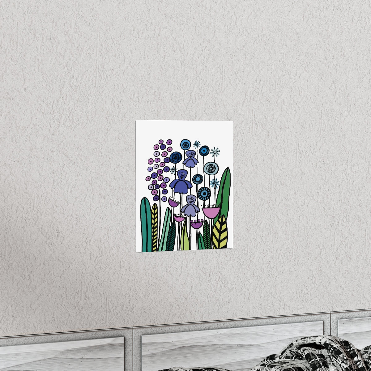 Vintage Periwinkle Flowers 2 Premium Matte vertical posters