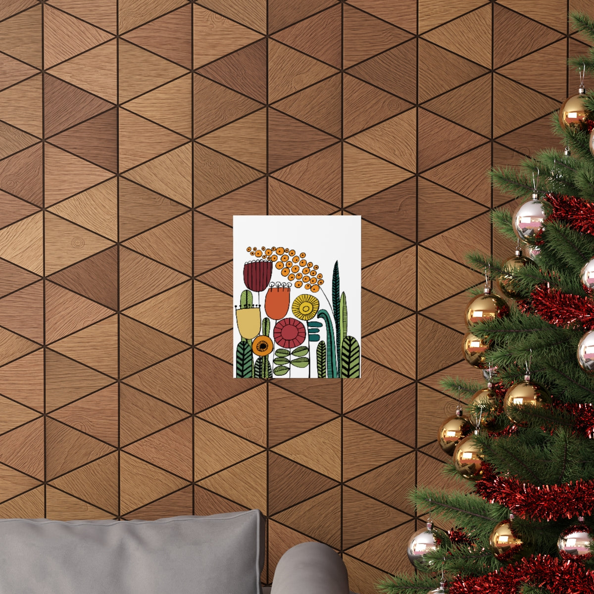 Vintage Flowers Warm Tones Premium Matte vertical posters