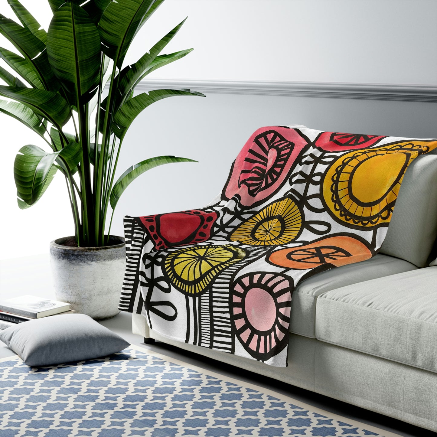 Velveteen Plush Blanket - Flowers 2