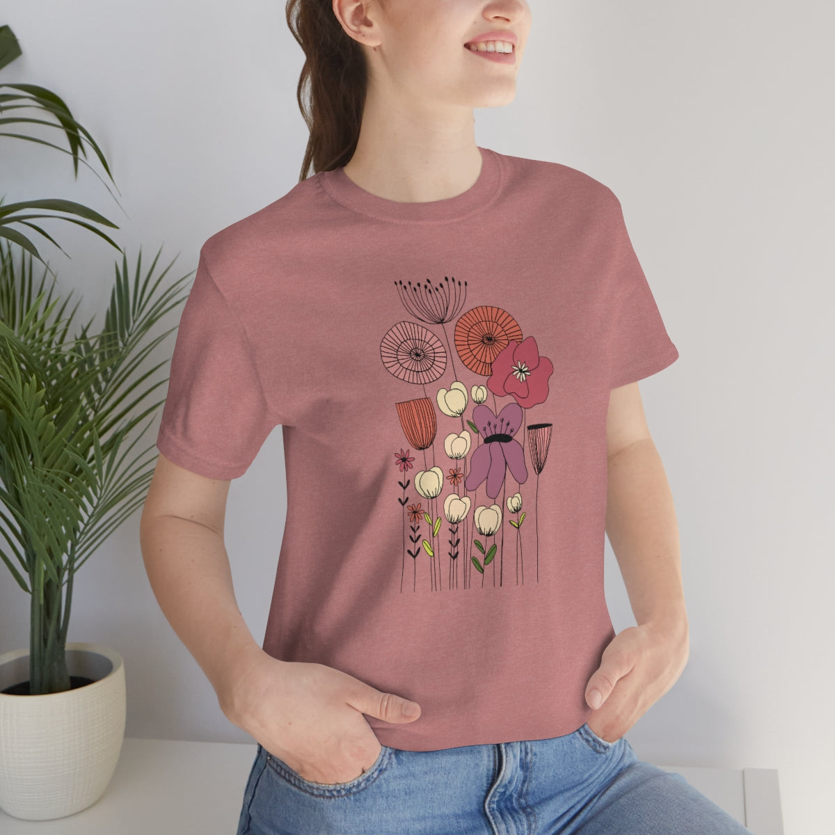 Vintage Botanical Flower T-shirt, Teacher flower shirt, Floral Flower tshirt, wildflower shirt, montessori tee, nature shirt
