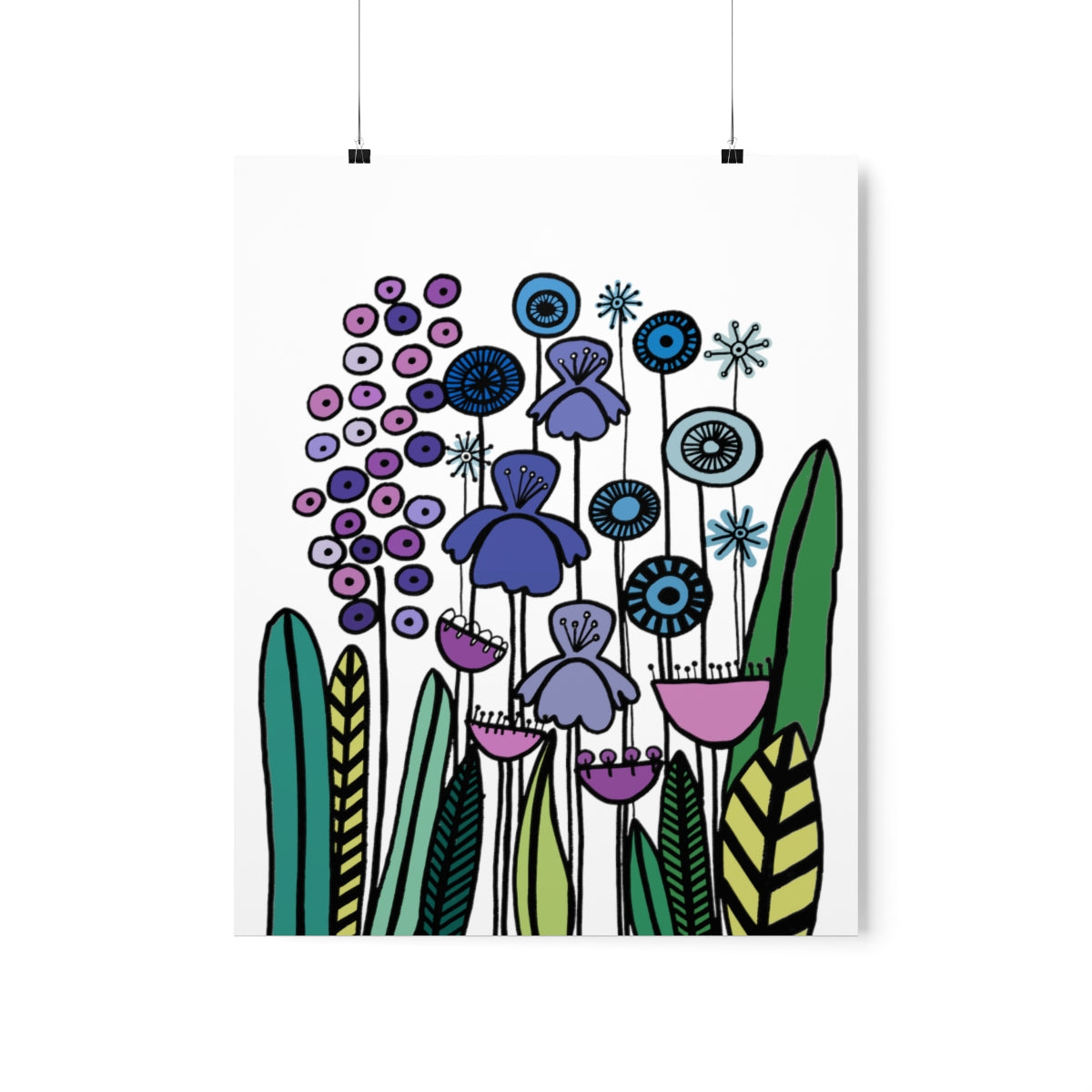 Vintage Periwinkle Flowers 2 Premium Matte vertical posters