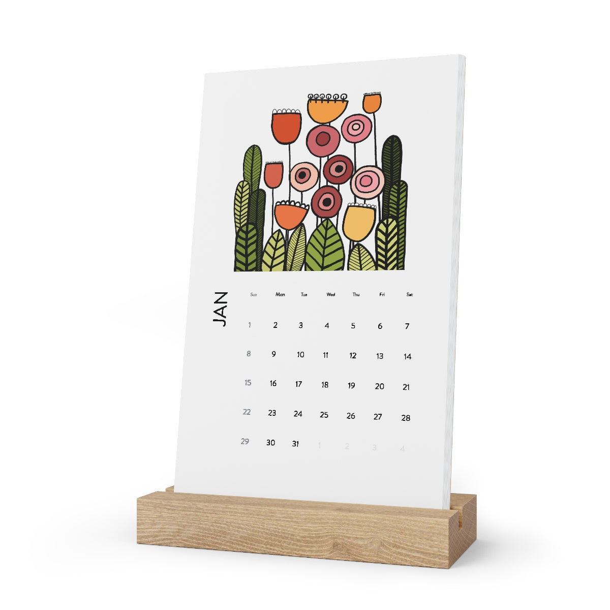 Vintage Flowers Vertical Desk Calendar (2023)