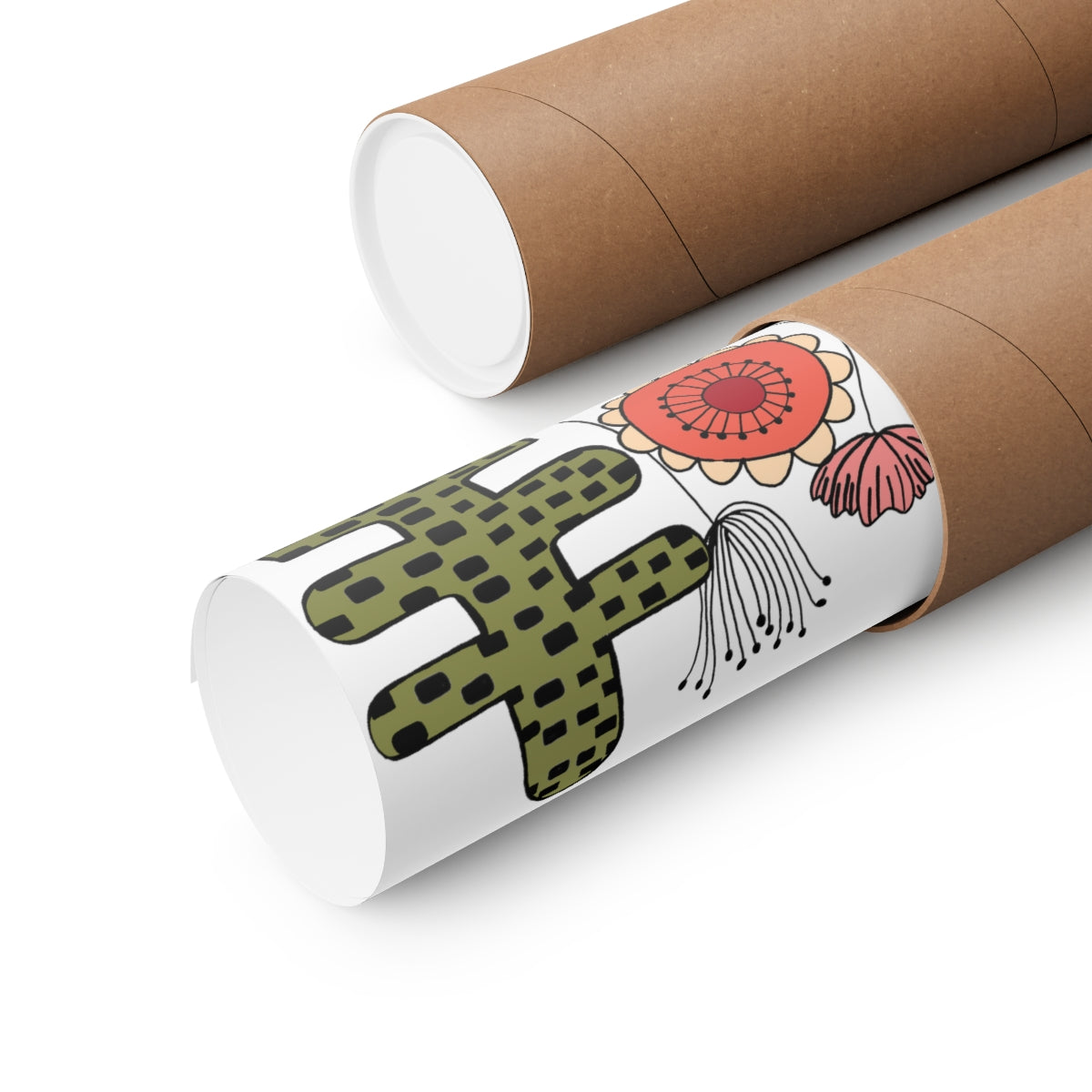 Vintage Flowers Cactus Flowers Premium Matte vertical posters