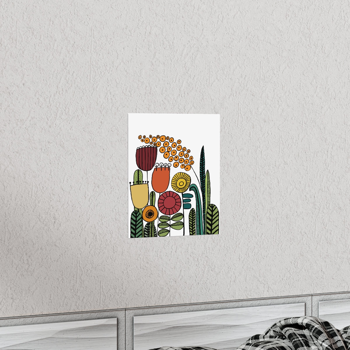 Vintage Flowers Warm Tones Premium Matte vertical posters