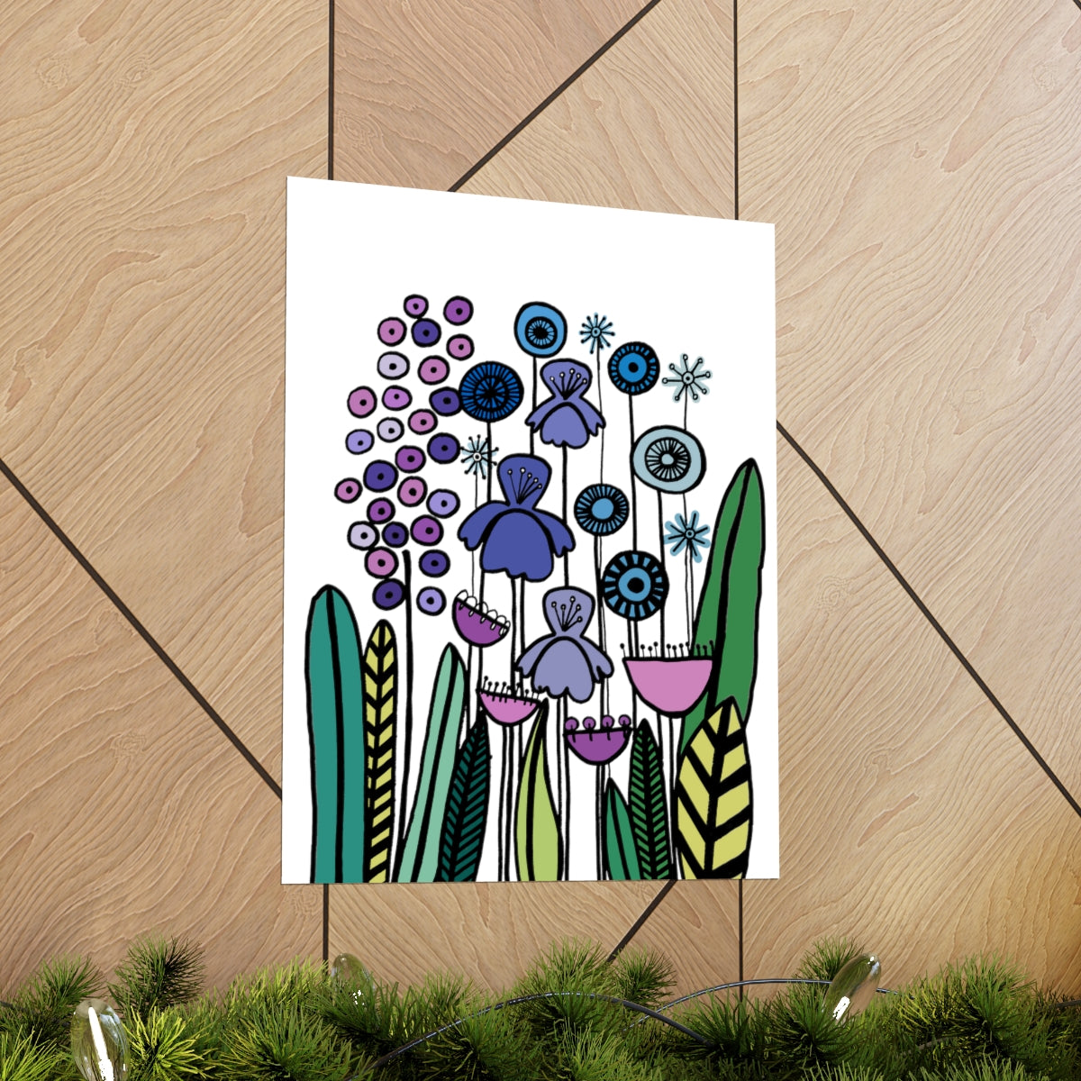 Vintage Periwinkle Flowers 2 Premium Matte vertical posters