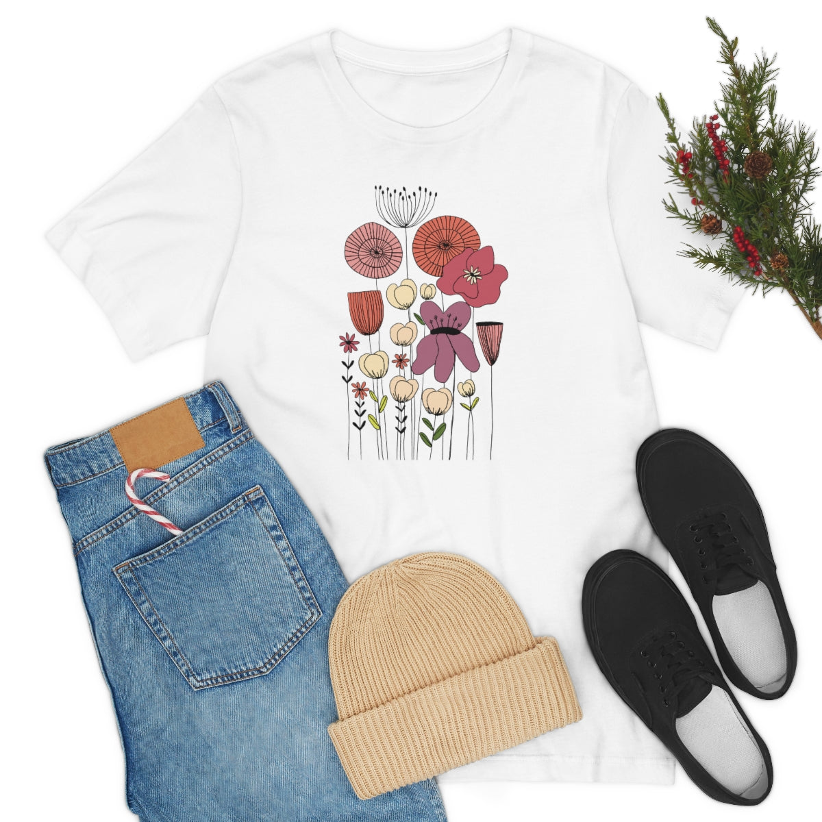 Vintage Botanical Flower T-shirt, Teacher flower shirt, Floral Flower tshirt, wildflower shirt, montessori tee, nature shirt