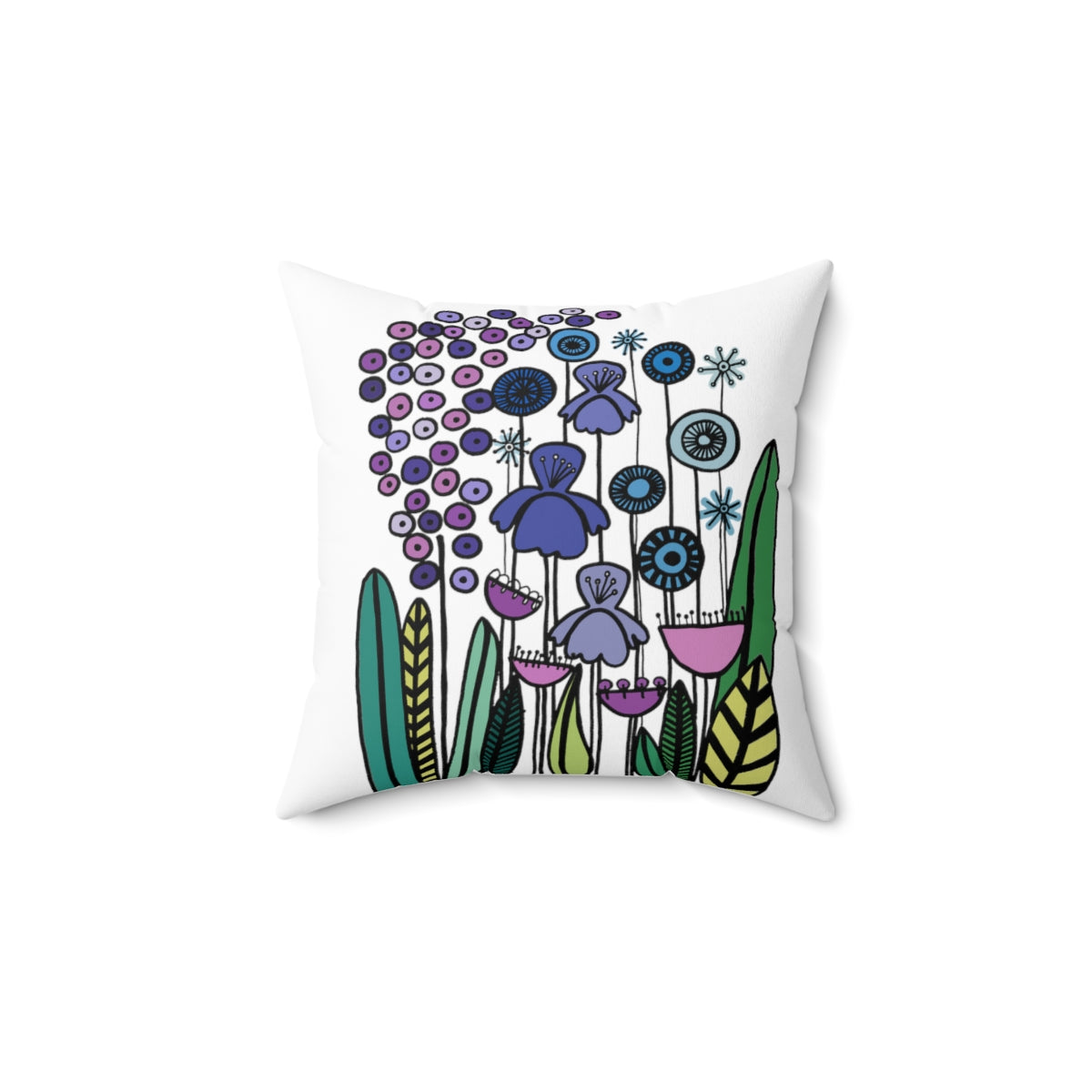 Vintage Periwinkle Flowers Spun Polyester Square Pillow