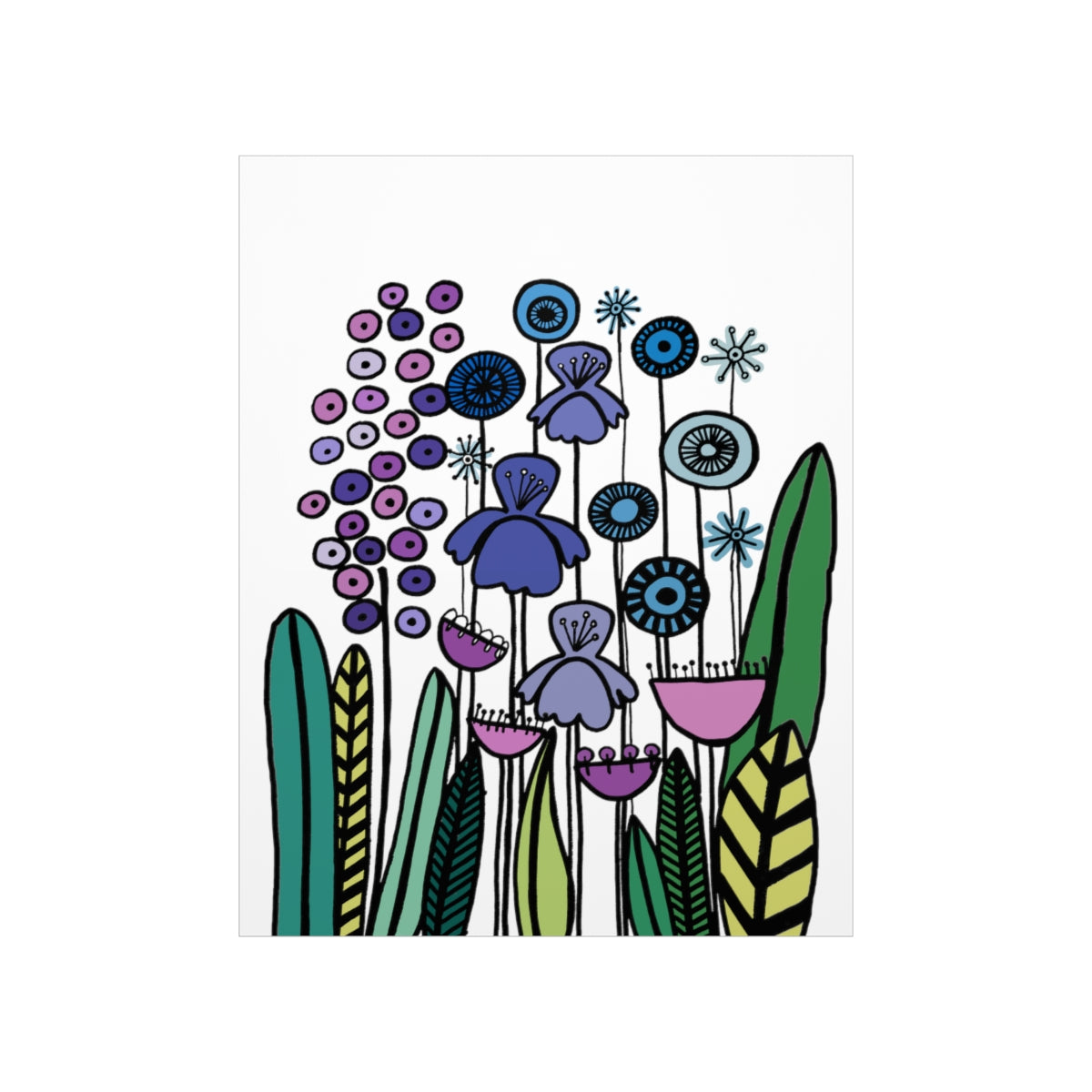 Vintage Periwinkle Flowers 2 Premium Matte vertical posters
