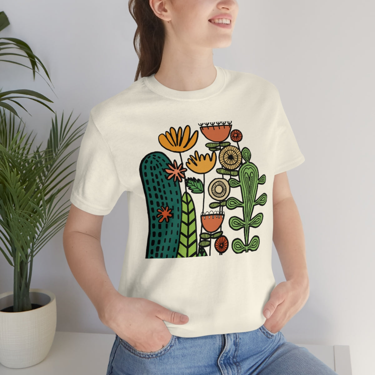 Botanical Flower T-shirt, Warm Desert Floral Tee, Teacher flower shirt, Floral Flower tshirt, wildflower shirt, montessori teach shirt