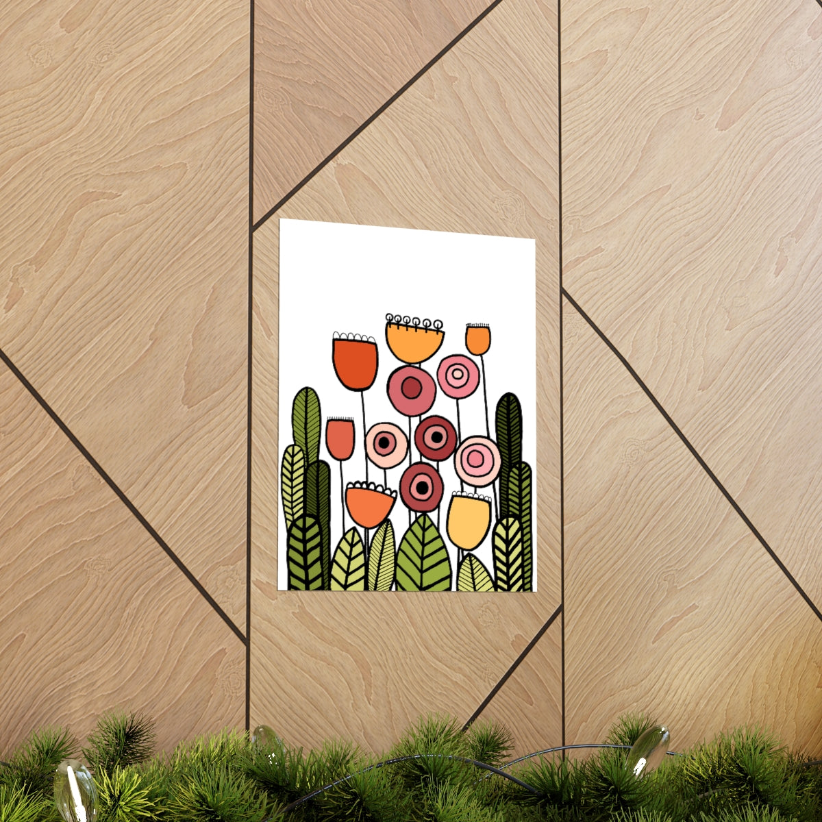 Happy Flower Field Premium Matte vertical posters