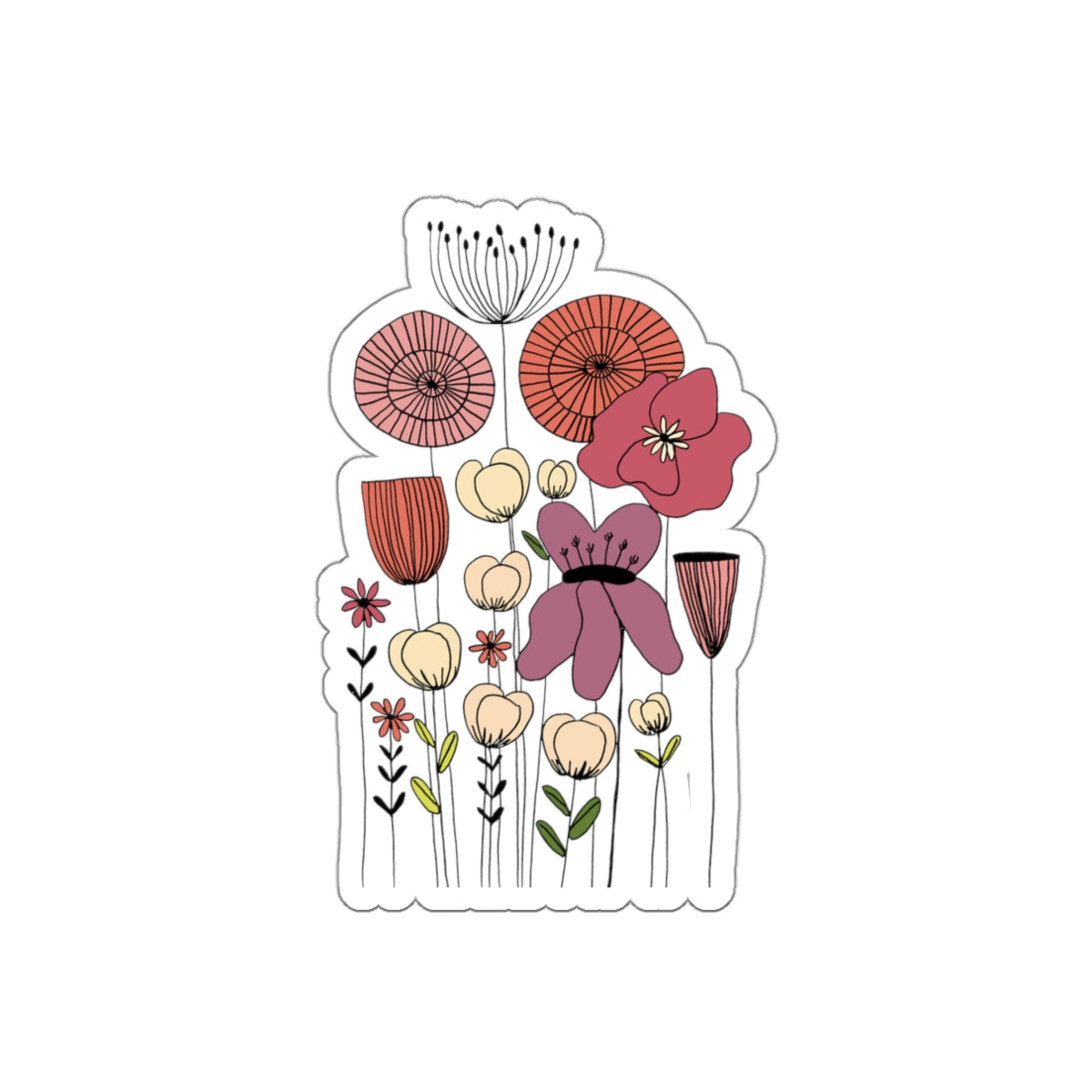 Vintage Wildflowers Die-Cut Stickers