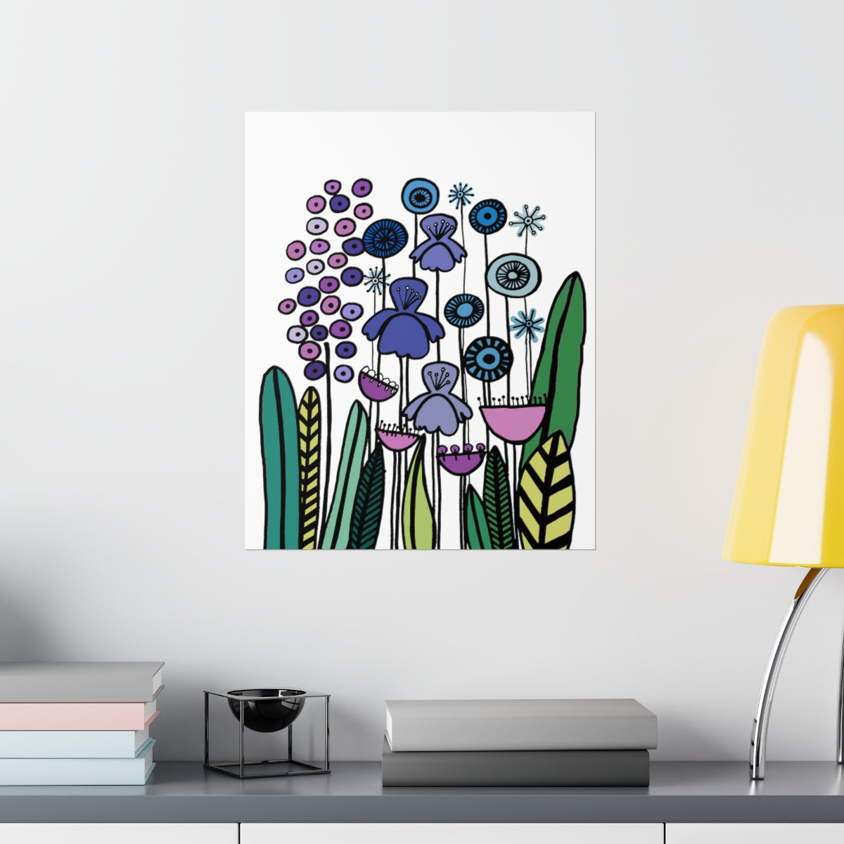 Vintage Periwinkle Flowers 2 Premium Matte vertical posters