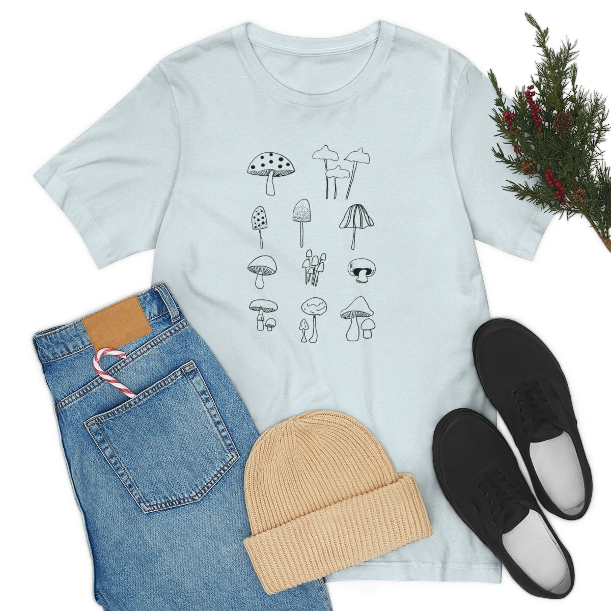 Mushroom T-shirt, Teacher flower shirt, Nature tshirt, wildflower shirt, montessori teach shirt
