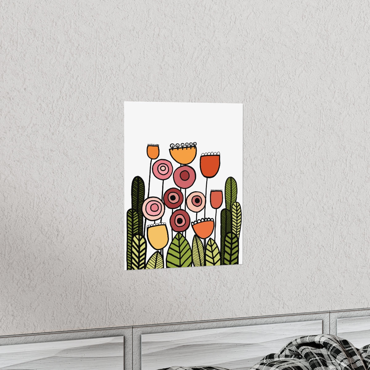 Happy Flower Field Premium Matte vertical posters