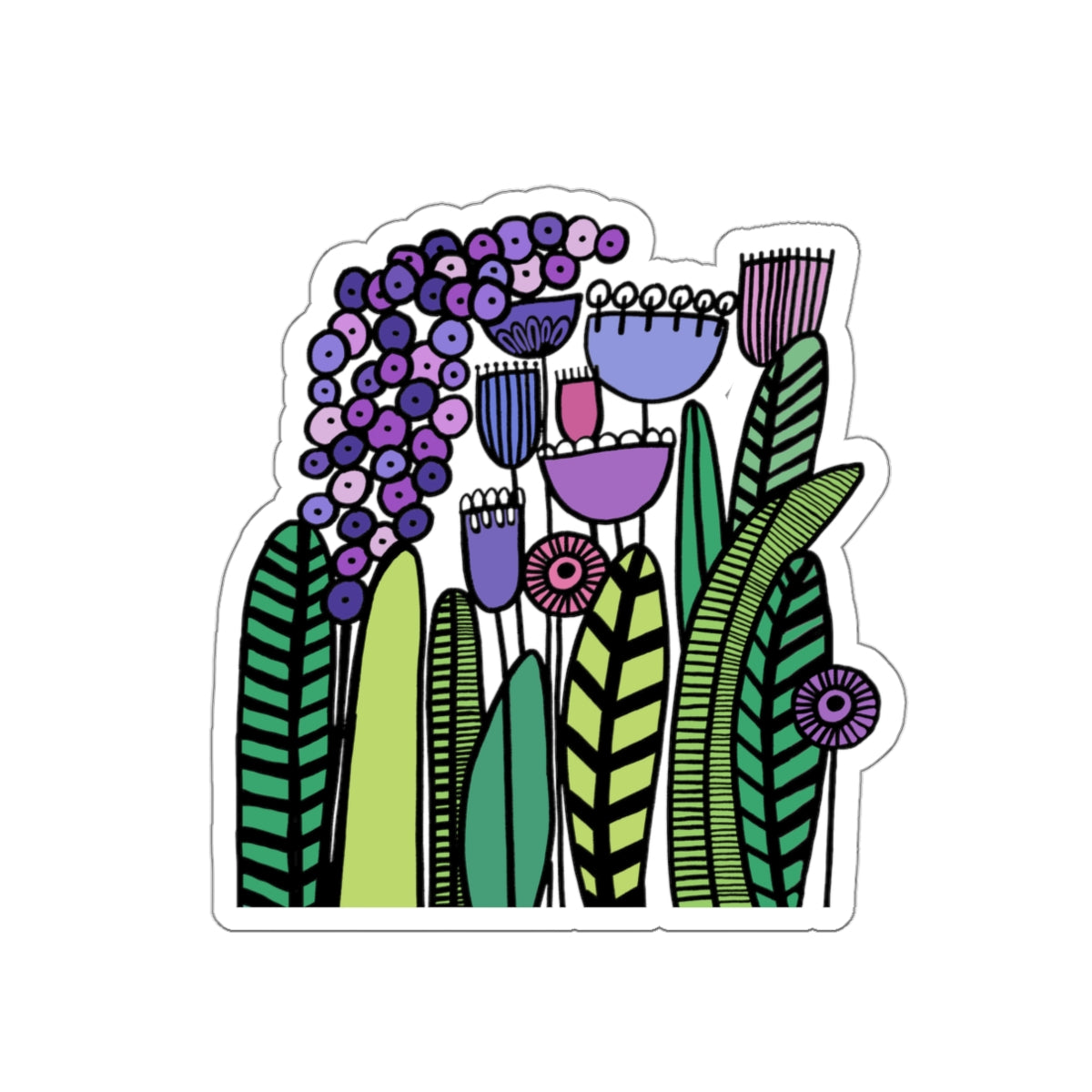 Vintage Purples Flowers Die-Cut Stickers