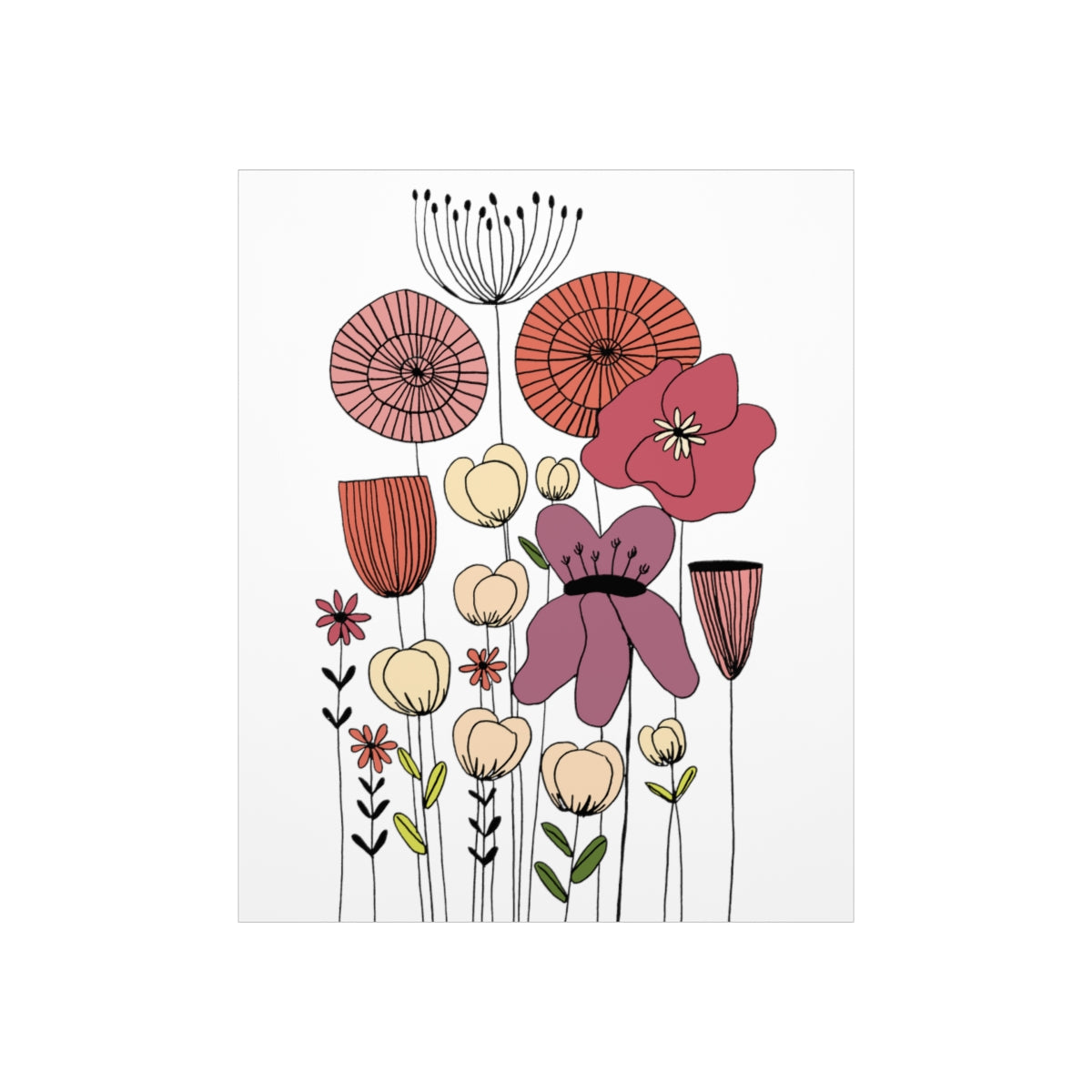 Vintage Wildflowers Premium Matte vertical posters