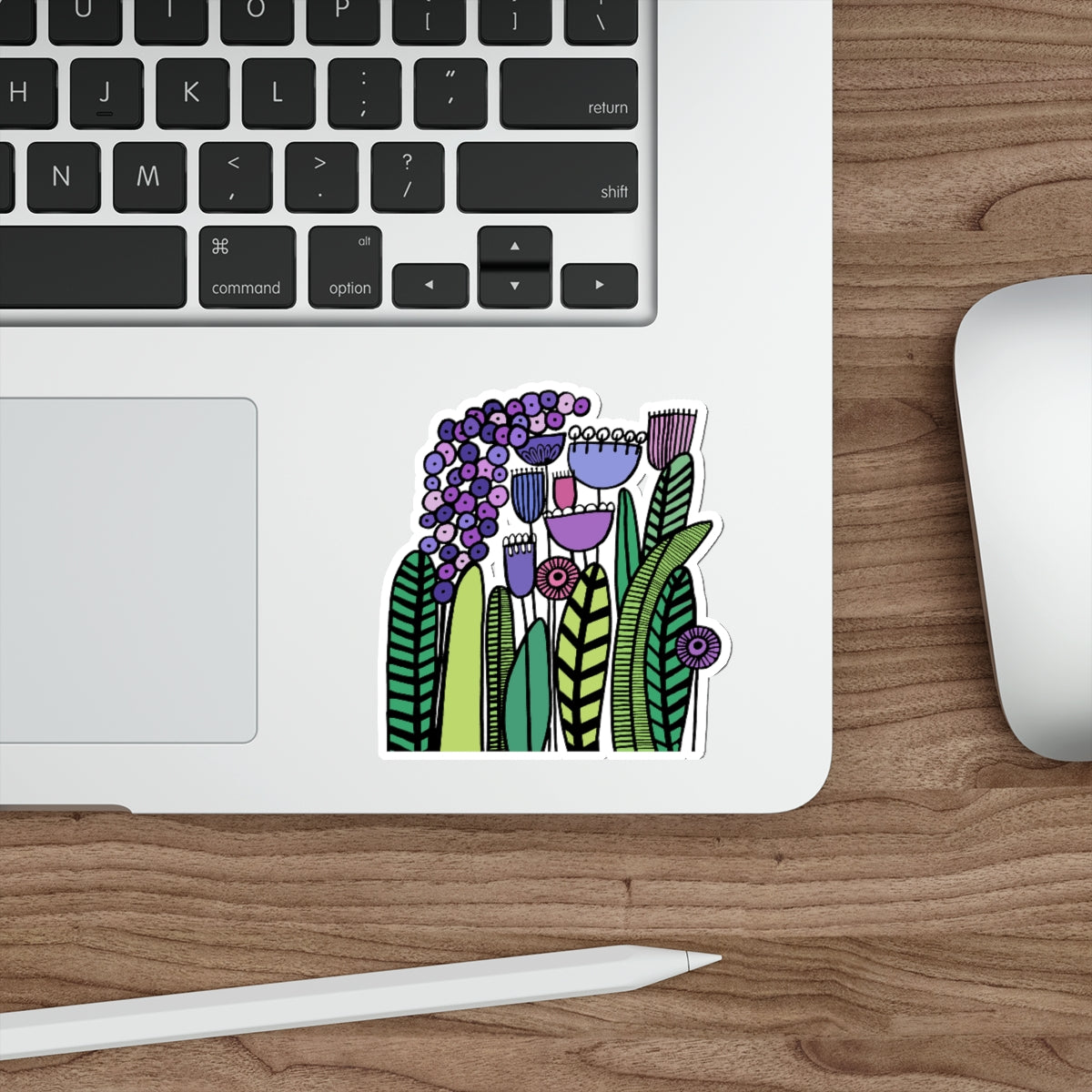 Vintage Purples Flowers Die-Cut Stickers