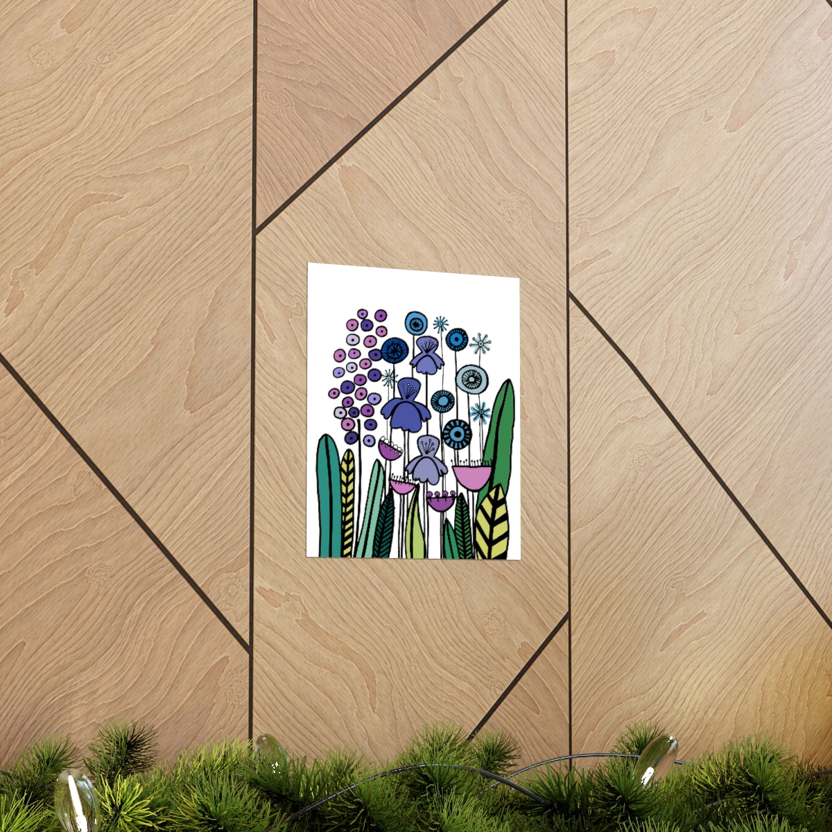 Vintage Periwinkle Flowers 2 Premium Matte vertical posters